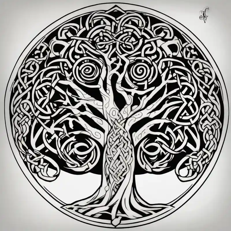 Irish shoulder tattoo, that is non-religious and has a Celtic tree glitter tattoo – 和彫り, カラフル